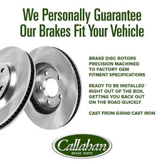 Callahan ceramic brake pads with rubberized shims reducing noise and vibration