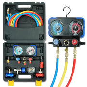 CALPOSE front view manifold gauge set showing gauges and valves for accurate diagnostics