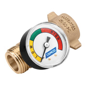 Camco brass regulator front view showing durable body and benefit of protection