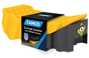 Camco curved leveler front view showing ramp and drive-on profile for easy leveling