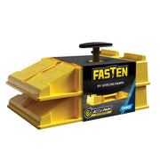 Camco FasTen ramp front view showing sturdy profile and quick positioning benefit