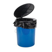 Camco front view of bucket toilet showing secure seat and lid for comfort
