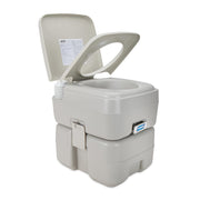 Camco front view of portable toilet showing compact convenience