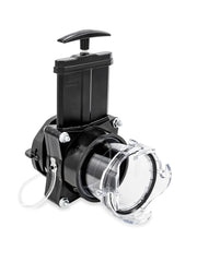 Camco front view of gate valve showing cap and ready-to-use benefit