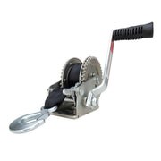 Camco front view of winch showing robust frame and secure construction benefit durable use