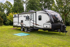 Camco mat fully opened showing 60 by 78 inches usable picnic space