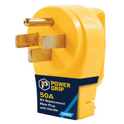Camco Power Grip front view showing plug face and secure contact benefit