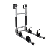 Camco front view of ladder mount rack showing sturdy steel frame and quick install benefit
