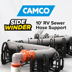 Camco Sidewinder collapsed for storage with carry handle for transport