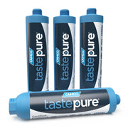 Camco TastePURE front view showing inline filter and labels for quick identification and ease