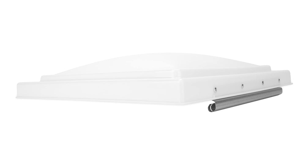 Camco front view of white vent lid showing clean replacement and improved protection