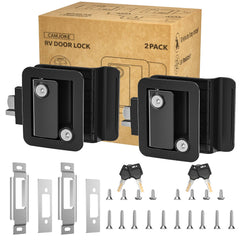CAMJOKE front view installed on an RV door showing secure entry