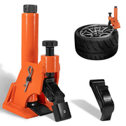 Camoo front view clamped to wheel showing secure grip and easy bead breaking
