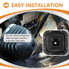 Camoo shift boot installed in Kenworth cab reducing dust benefit