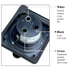 CAMPELIFY close-up of stainless steel pins providing corrosion-resistant electrical contact benefit