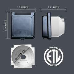 CAMPELIFY protective cap sealed on inlet offering weather protection when not in use benefit