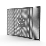 CAMPER MATTERS front view of grille protecting RV screen door benefit: durable barrier