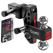 CAMPX front view of hitch showing mounted ball and overall profile for reliable towing