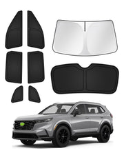 Canvcle front windshield shade fitted on Honda CRV for heat reduction