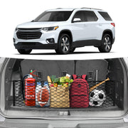 Canvcle trunk net front view showing fit and neat storage benefit