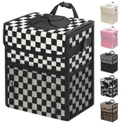 Capolo car trash can front view with lid showing tidy appearance and smell control