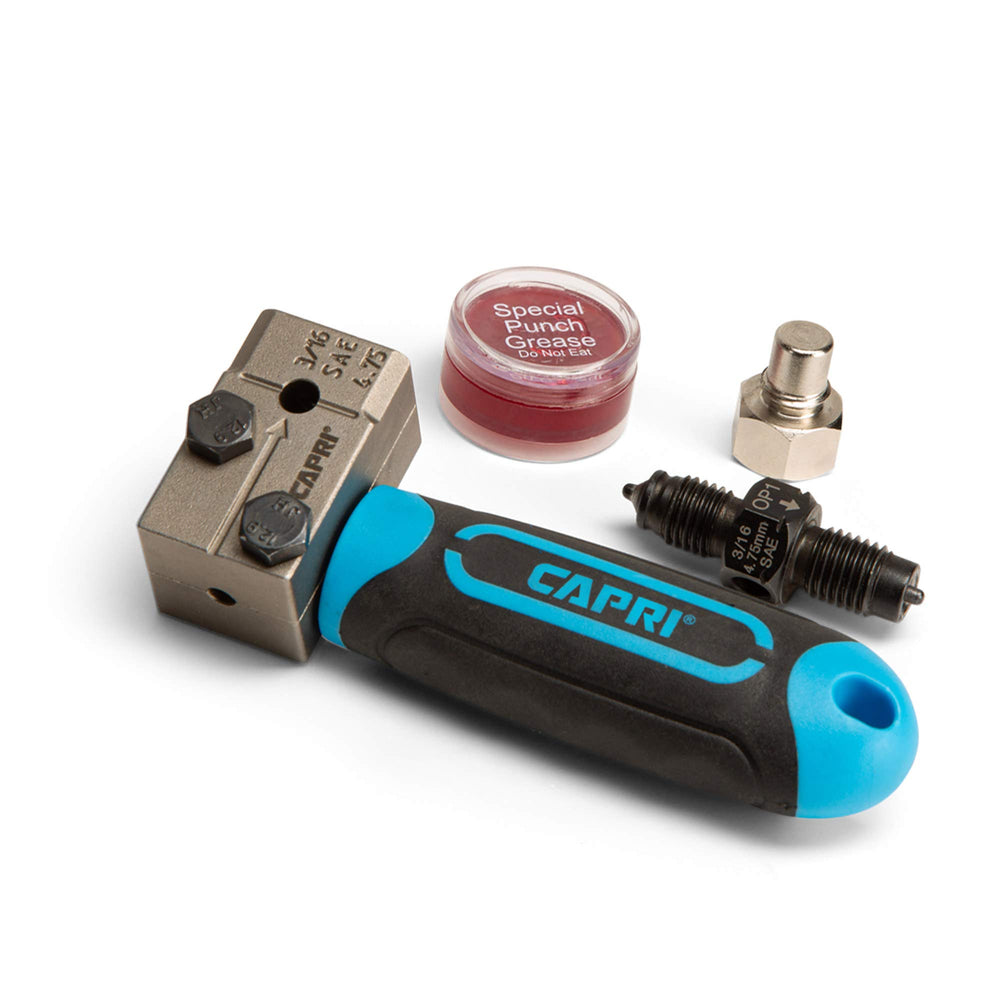 Capri Tools double flaring tool front profile showing compact design and fast setup