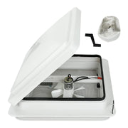 caqeg front view white lid showing compact vent and weatherproof design