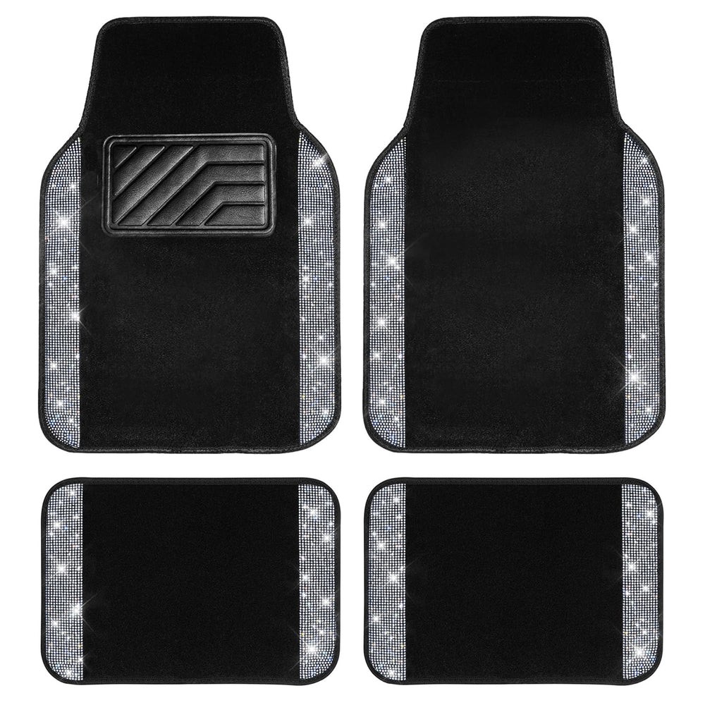 CAR PASS front mat flat view showing glam finish and protection