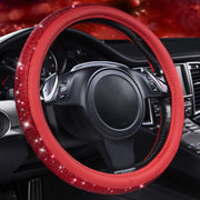 CAR PASS front view red steering wheel cover showing full sparkle and style
