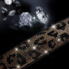 CAR PASS close-up of rhinestones and glitter, highlights durable sparkle