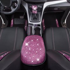 CAR PASS console pad and gear-shift cover matching sparkle for cohesive look