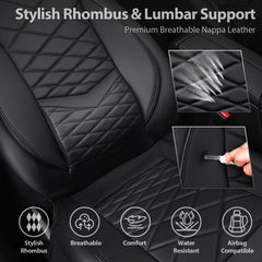 CAR PASS diamond stitch detail highlighting premium look and durability