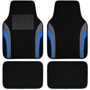 CAR PASS front mats overhead view showing full coverage and sporty styling benefit