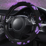 CAR PASS front view of purple butterfly cover showing design and fit benefit