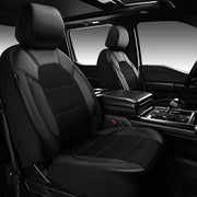 CAR PASS front seat cover front view showing sleek black sport style and protection