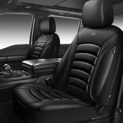 CAR PASS full front seat cover installed showing sleek black look and protection