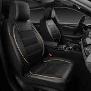 CAR PASS front seat cover full view showing sleek black and beige protection