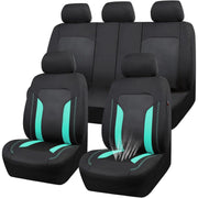 CAR PASS front seat cover overview showing fit and sporty styling for protection