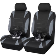 CAR PASS packaging front seats cover showing included parts and compact box
