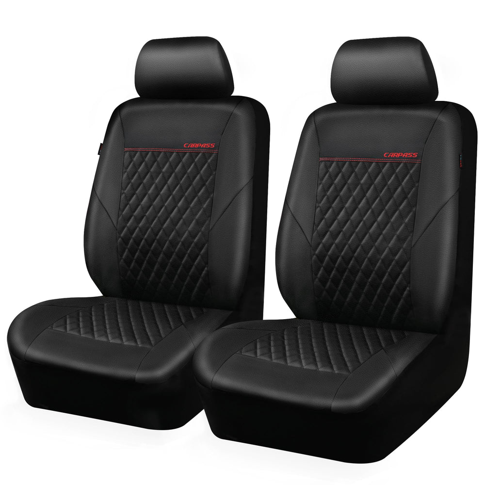 CAR PASS front seat covers full front view showing neat fit and luxury look