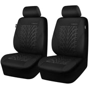 CAR PASS packaging showing two front seat covers and accessories for quick fit