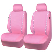 CAR PASS front seat covers set displayed, shows included two-cover package and style benefits