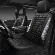 CAR PASS front seat covers packaging showing included pieces and benefit of complete set