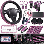 CAR PASS steering wheel cover close-up showing sparkling detail and enhanced style
