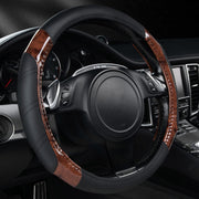 CAR PASS front view of black wood grain cover showing sporty styling and improved grip