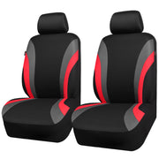 CAR PASS front view of red and black covers showing sporty styling and protection