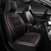 CAR PASS front view showing black red covers and neat piping for a premium look