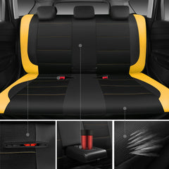 CAR PASS headrest and seatbelt openings showing precise fit and access