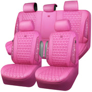 CAR PASS front seat cover showcasing vivid hot-pink shine and luxury look