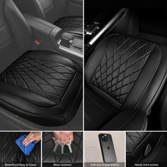 CAR PASS installed on front seats in sedan, adds protection and style